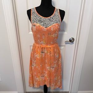 NWT Kirra High-low Floral Peach Dress w/Lace